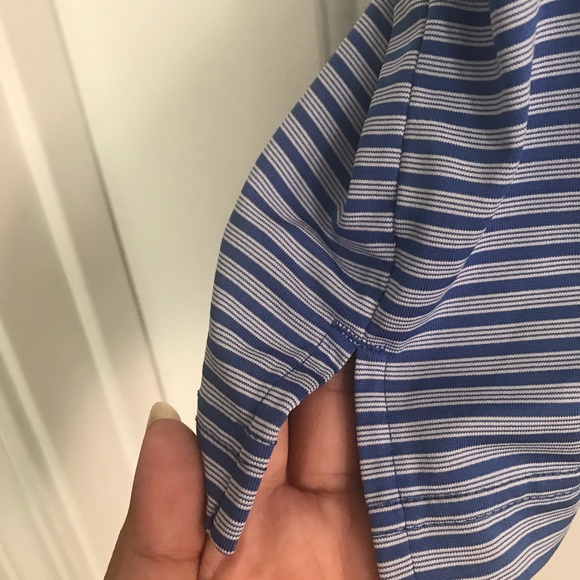 PGA TOUR polo GOlF shirt Blue with white stripes Size LG - Picture 8 of 10